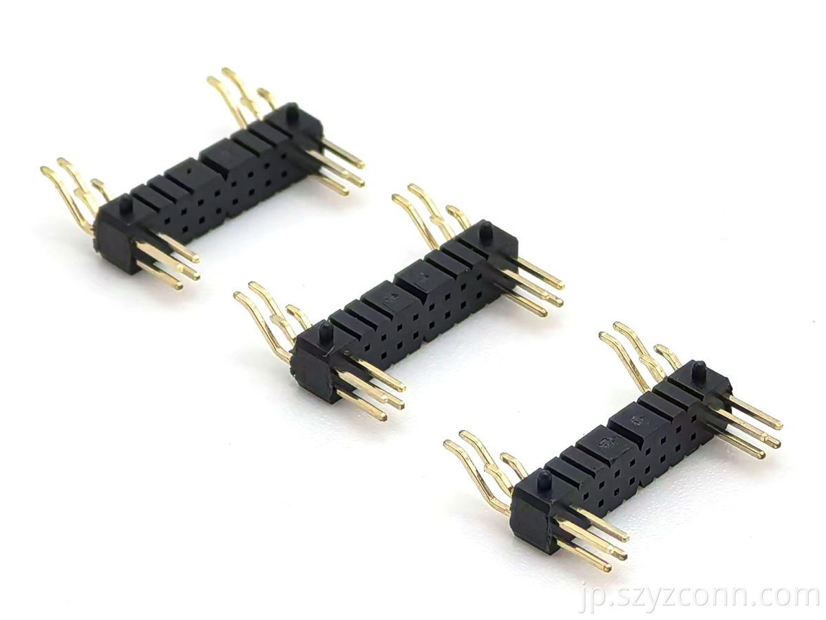 1.27mm ピッチ ピン ヘッダー 2 列直角 SMT ピン 5-20: 接続なし SQ0.4mm H:2.5mm 2*12P 1.27mm Pitch Pin Header Dual Row Right Angle SMT Pins 5-20: No Connect SQ0.4mm H:2.5mm 2*12P